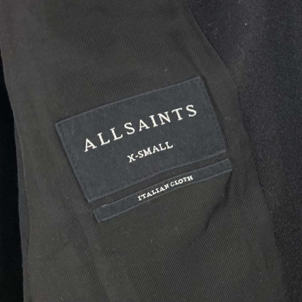 Allsaints Grace Black Italian Wool Blend Coat Size XS - Picture 10 of 14